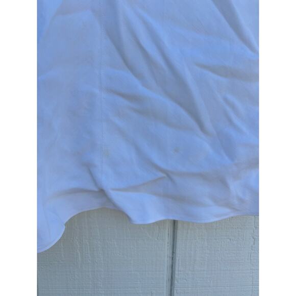 Helmut Lang White Linen Blend Blouse, V Neck, V Back, Cap Sleeve, Size‎ 8 - Picture 4 of 5